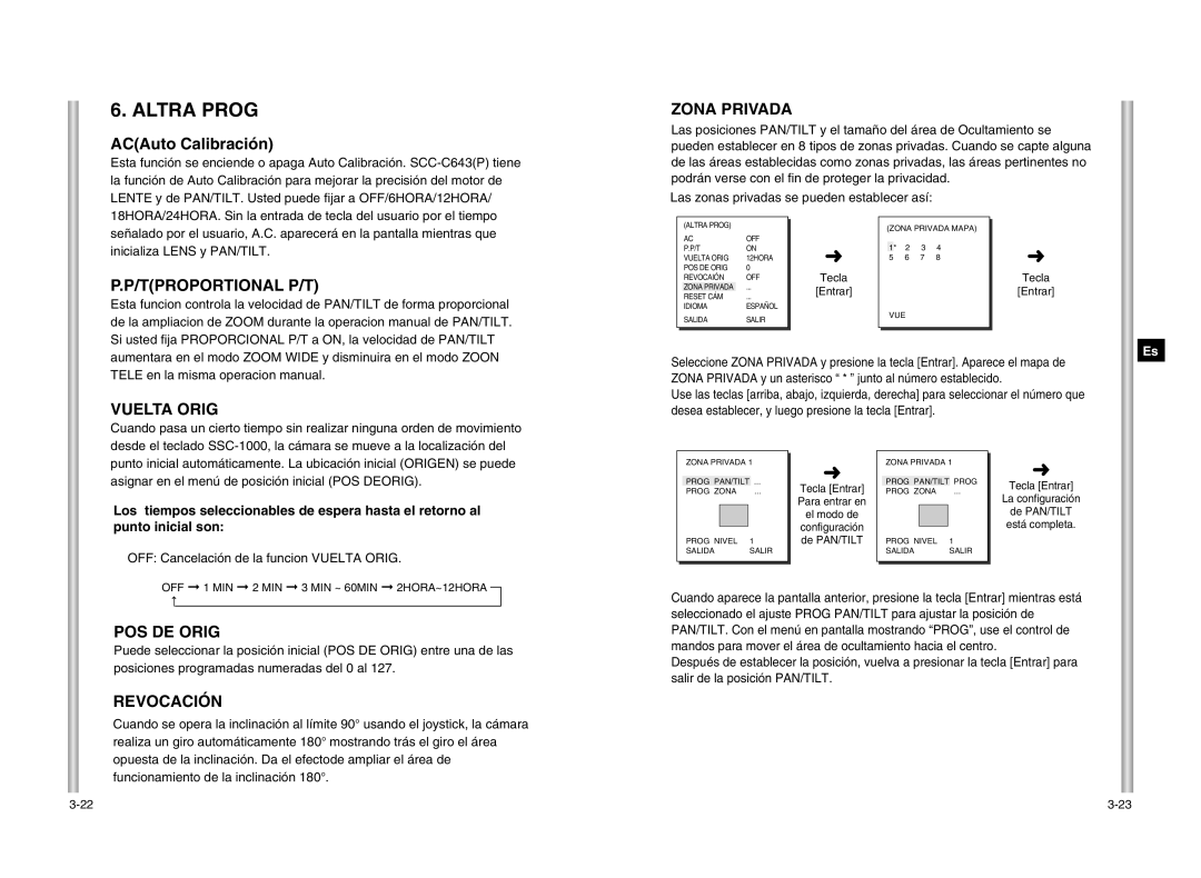 Samsung SCC-643P manual Altra Prog 