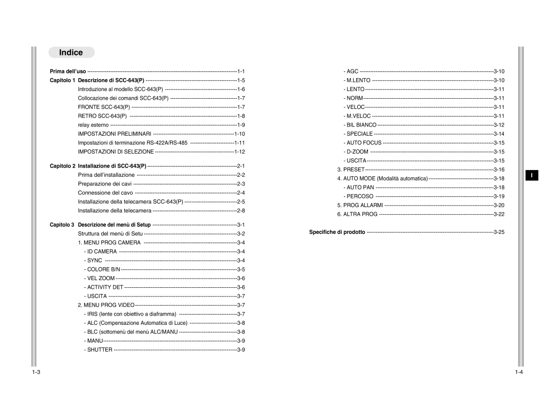 Samsung SCC-643P manual Indice 