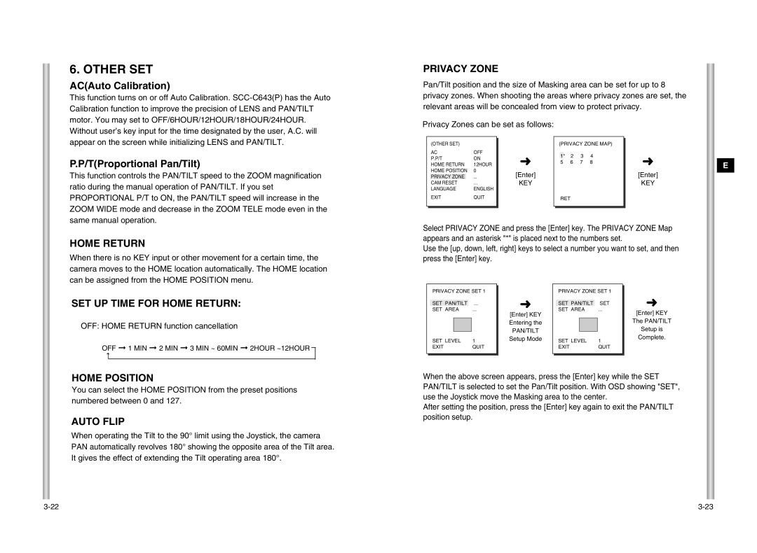 Samsung SCC-643P manual Other SET 