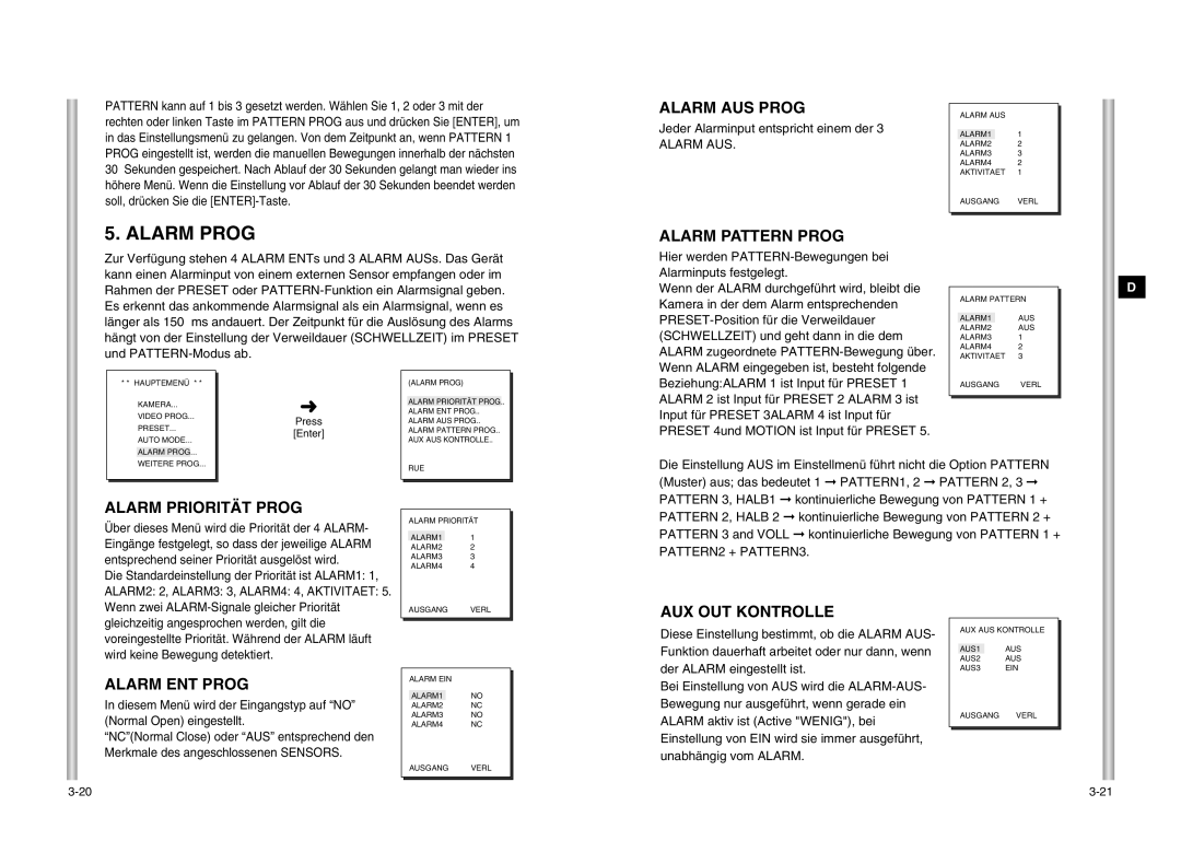 Samsung SCC-643P manual Alarm Prog 