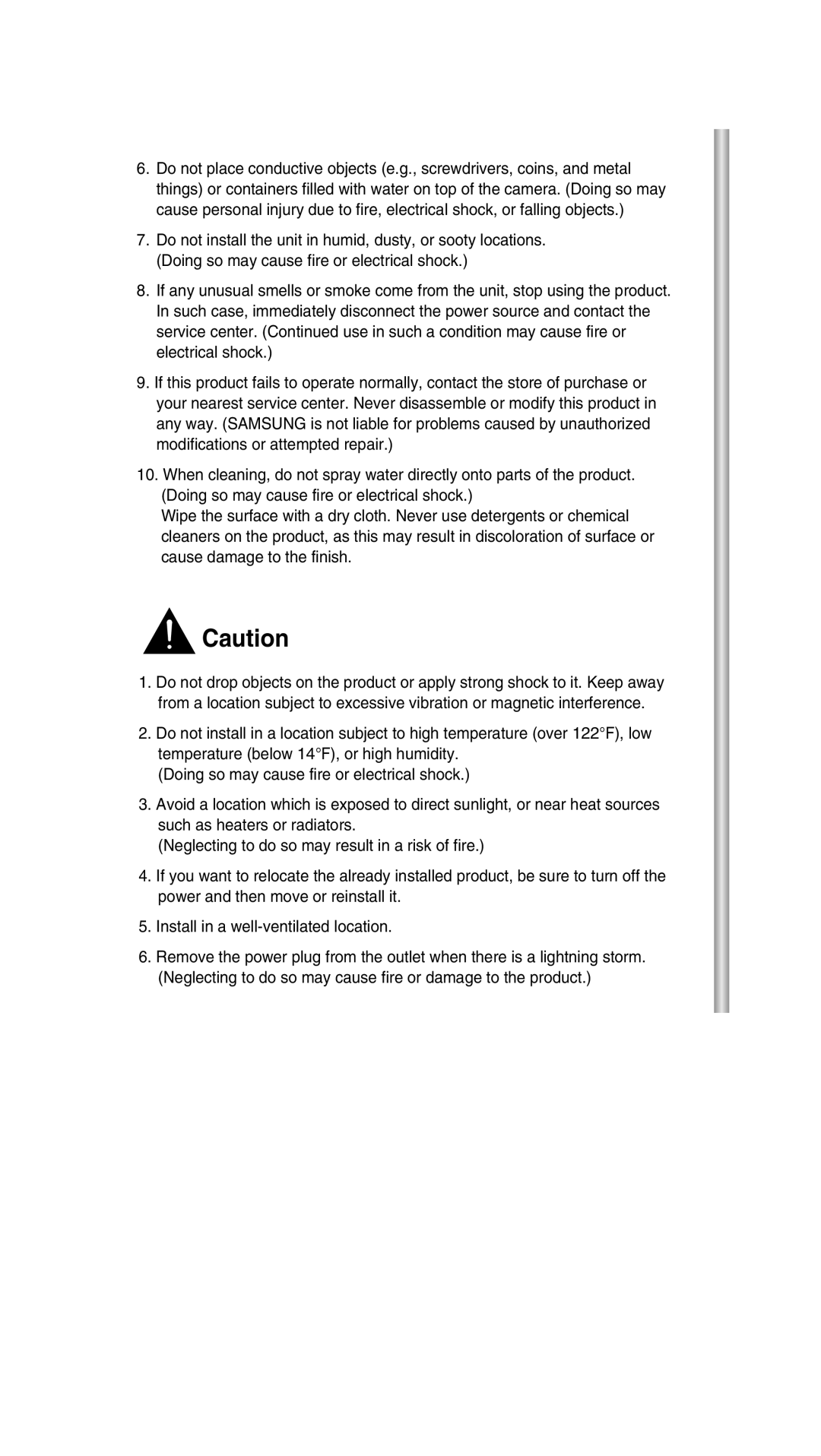 Samsung SCC-643P manual 