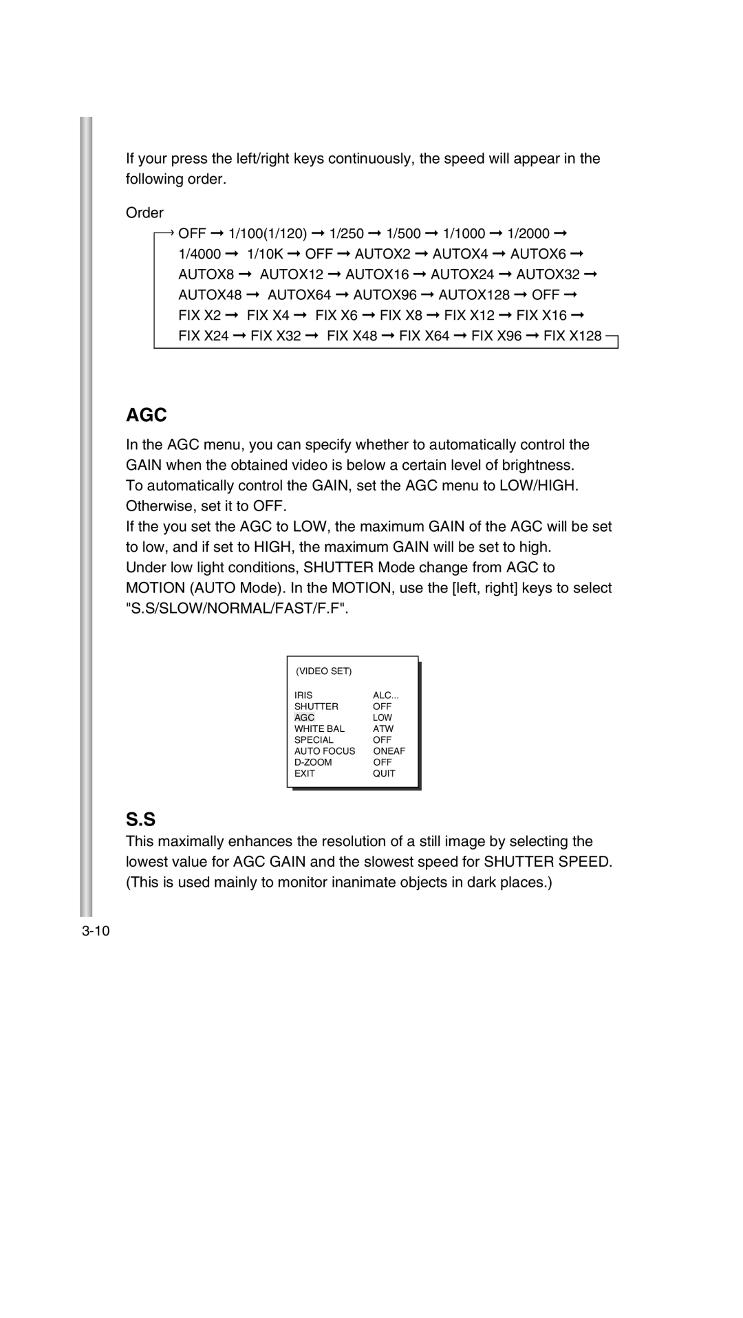 Samsung SCC-643P manual Agc 