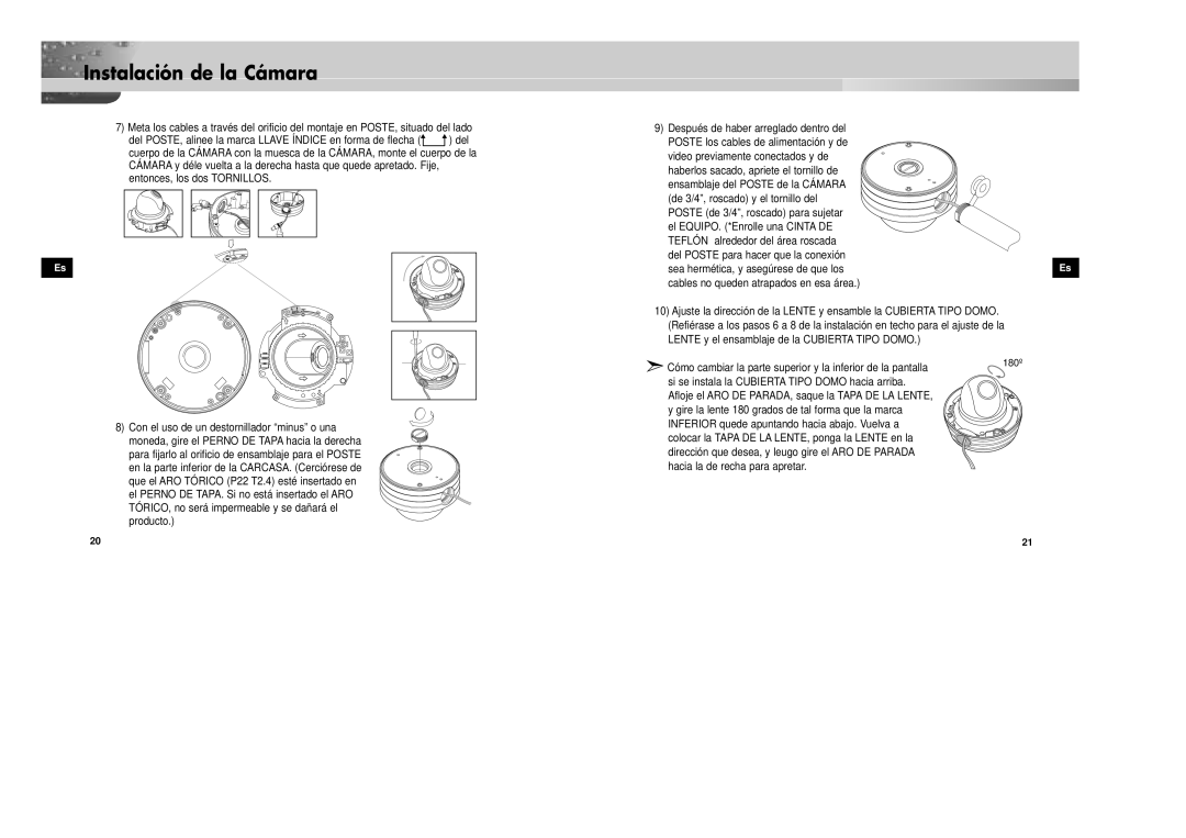 Samsung SCC-931TN, SCC-931TP/XEG manual Cómo cambiar la parte superior y la inferior de la pantalla 