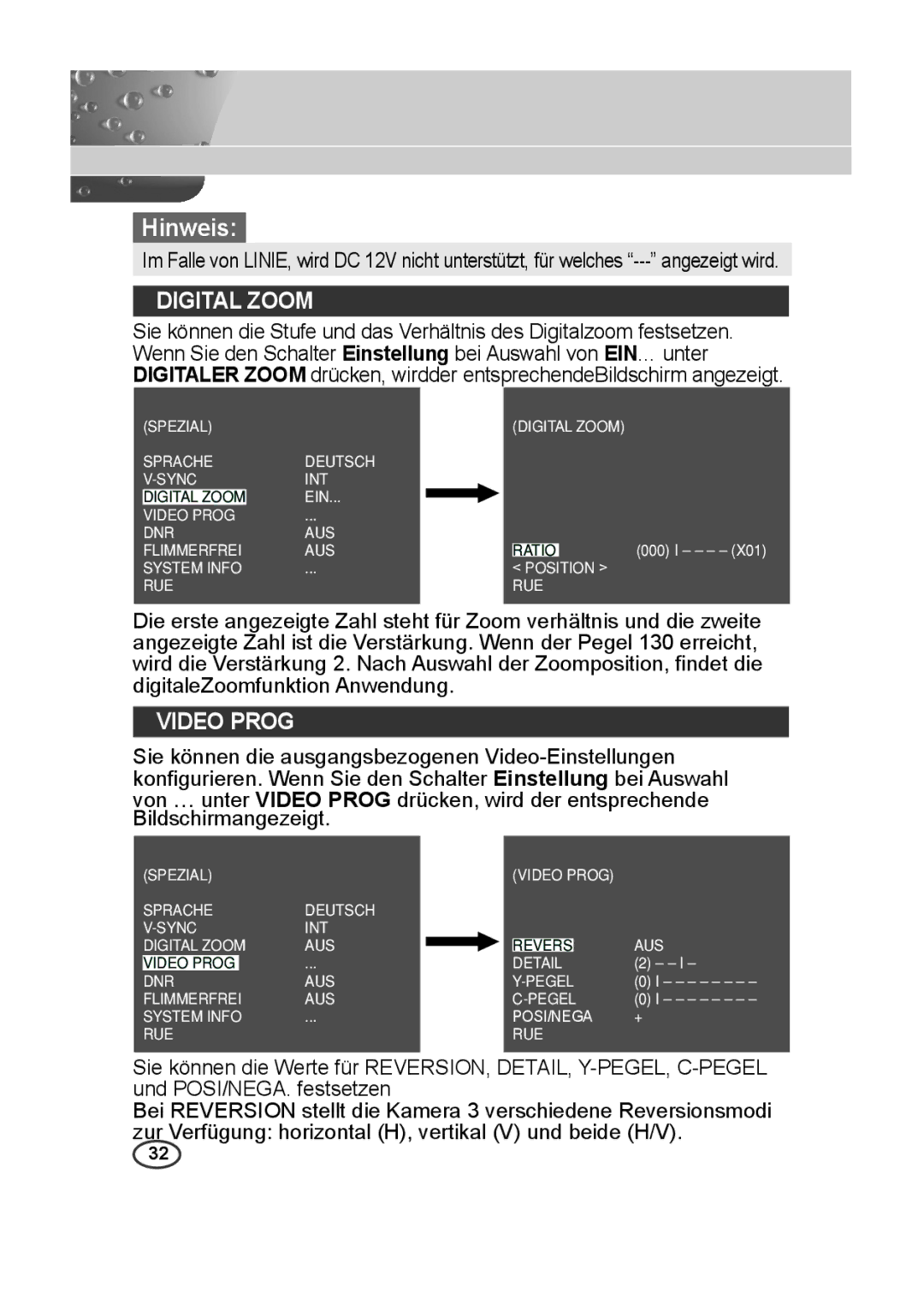 Samsung SCC-A2013P, SCC-B2013P, SCC-B2313P, SCC-A2313P manual Digital Zoom, Video Prog 