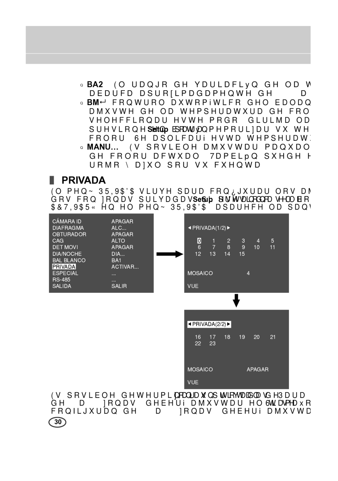 Samsung SCC-A2013P, SCC-B2013P, SCC-B2313P, SCC-A2313P manual Privada 