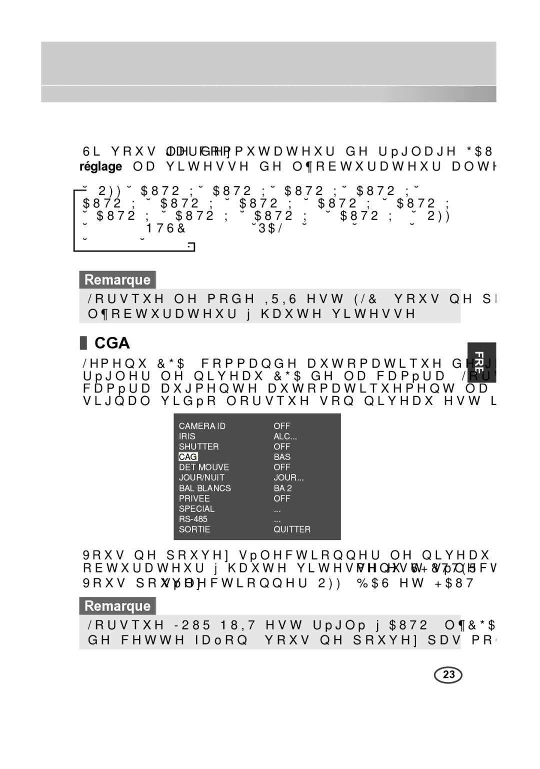 Samsung SCC-B2013P, SCC-A2013P, SCC-B2313P, SCC-A2313P manual Cga 