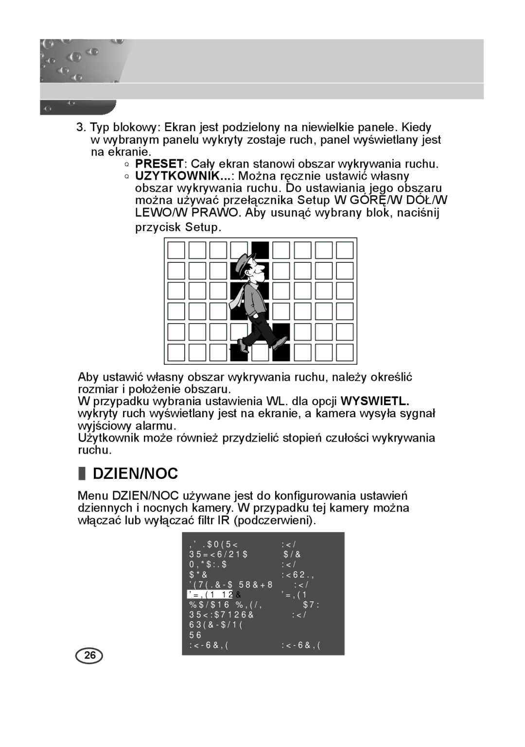 Samsung SCC-B2313P, SCC-A2013P, SCC-B2013P, SCC-A2313P manual Dzien/Noc 