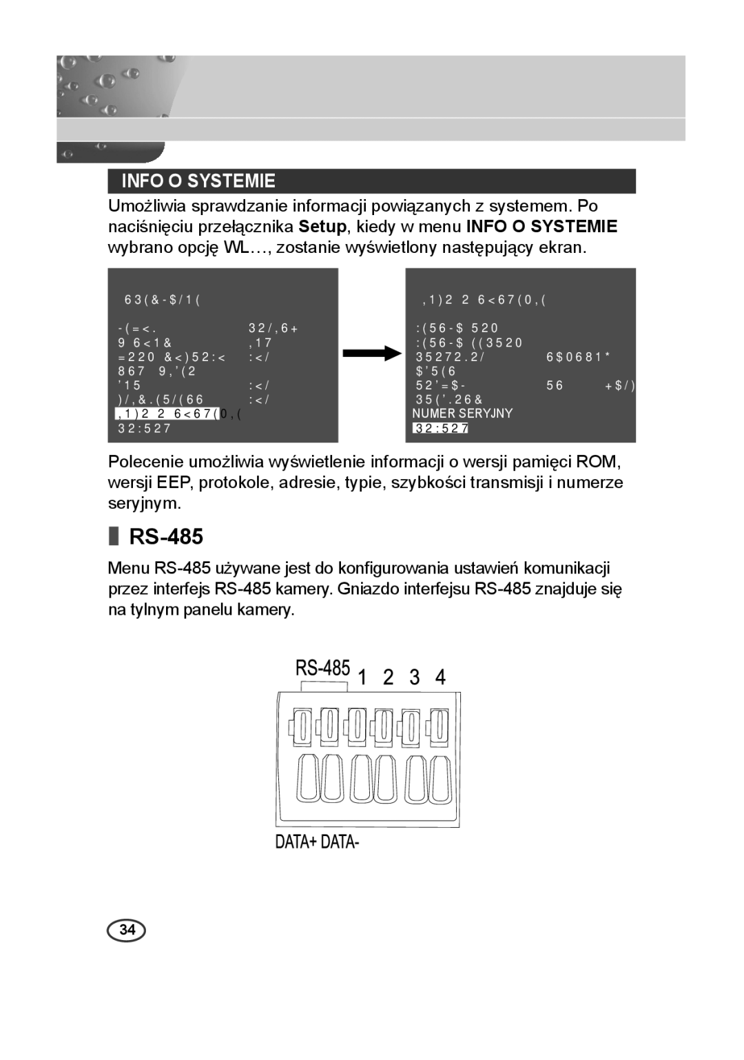 Samsung SCC-B2313P, SCC-A2013P, SCC-B2013P, SCC-A2313P manual RS-485, Info O Systemie 