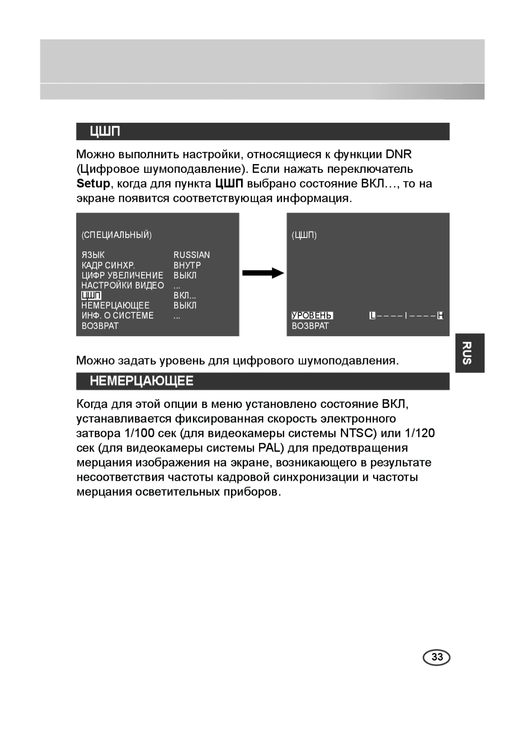 Samsung SCC-B2013P, SCC-A2013P, SCC-B2313P, SCC-A2313P manual Цшп, Hemepцaющee 