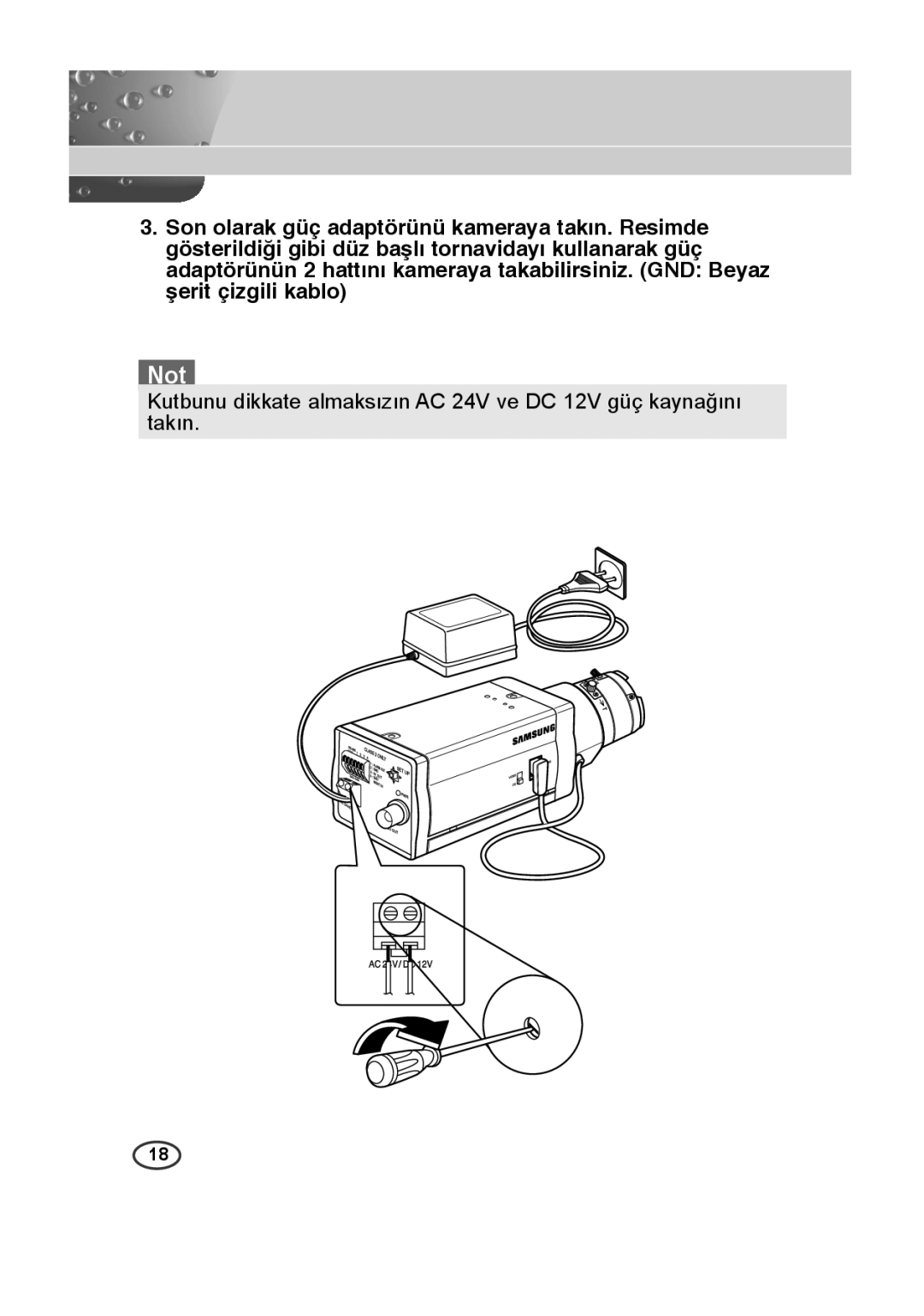 Samsung SCC-B2313P, SCC-A2013P, SCC-B2013P, SCC-A2313P manual Not 