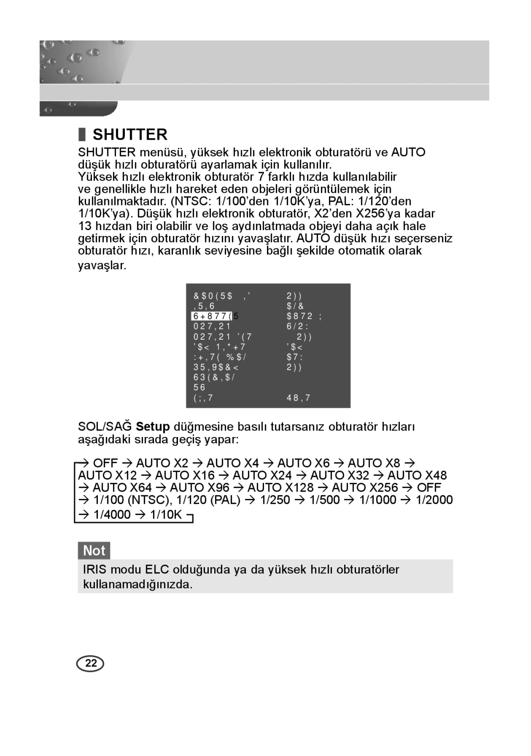 Samsung SCC-B2313P, SCC-A2013P, SCC-B2013P, SCC-A2313P manual Shutter 