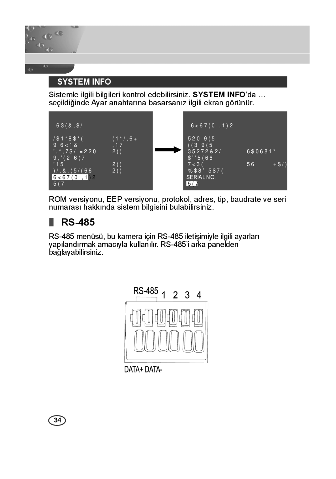 Samsung SCC-B2313P, SCC-A2013P, SCC-B2013P, SCC-A2313P manual RS-485 