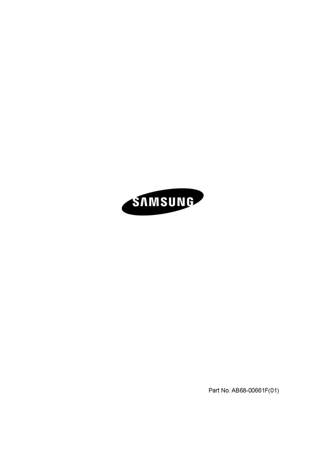 Samsung SCC-A2013P, SCC-B2013P, SCC-B2313P, SCC-A2313P manual Part No. AB68-00661F01 