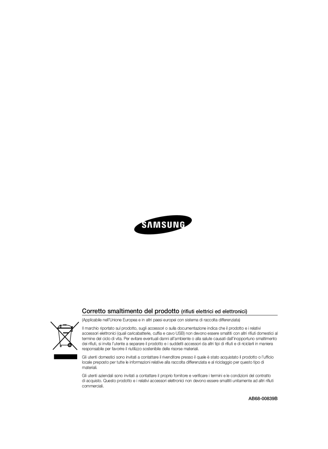 Samsung SCC-A2333P, SCC-A2033P manual AB68-00839B 