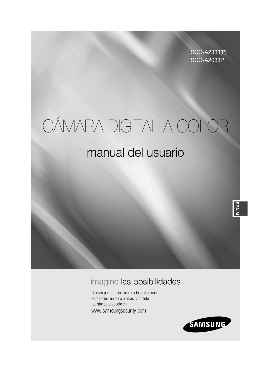 Samsung Cámara Digital A Color, manual del usuario, imagine las posibilidades, SCC-A2333P SCC-A2033P, Spa-M 
