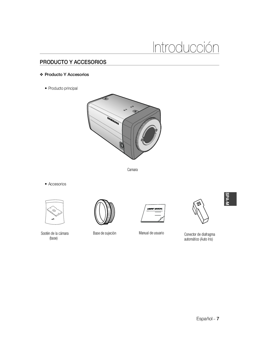 Samsung SCC-A2033P, SCC-A2333P manual Producto Y Accesorios, Introducción, Spa-M, automático Auto Iris 