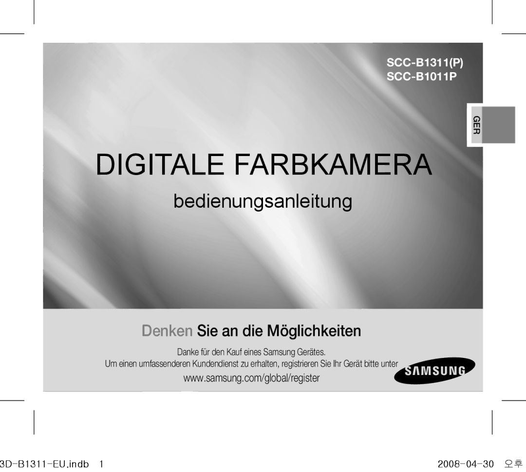 Samsung SCC-B1331P, SCC-B1311P, SCC-B1011P/TRK, SCC-B1311N manual Digitale Farbkamera 