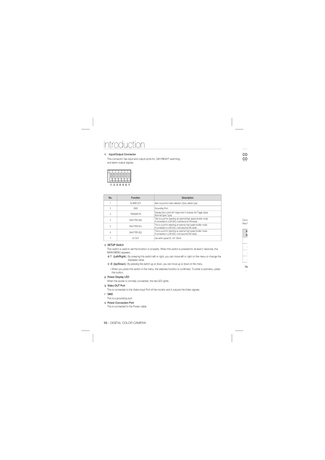 Samsung SCC-B1331P, SCC-B1031P user manual Conn the a  No 