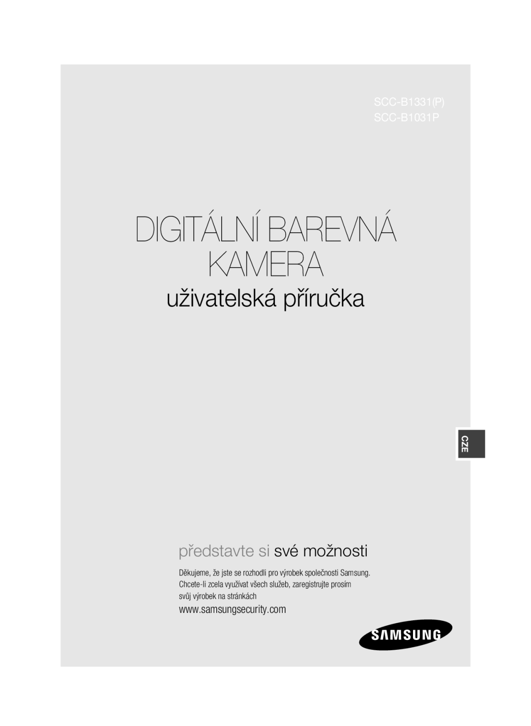 Samsung SCC-B1311P, SCC-B1031P, SCC-B1331P, SCC-B1331BP, SCC-B1031BP manual Digitální Barevná Kamera, Svůj výrobek na stránkách 