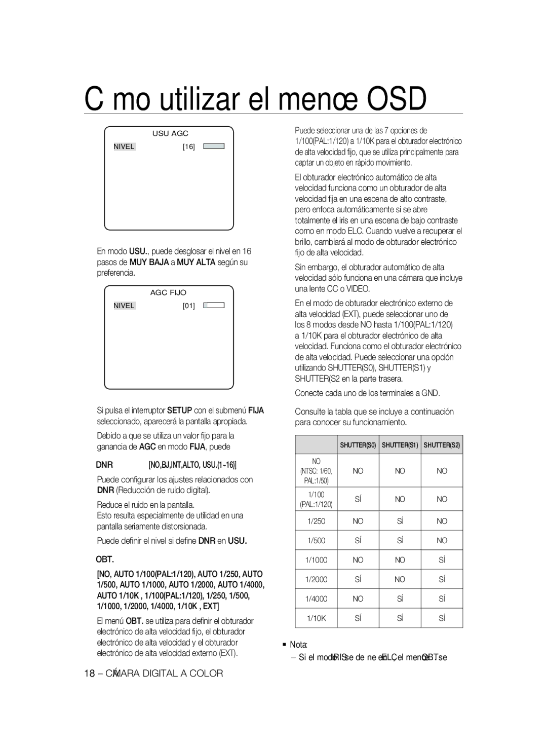 Samsung SCC-B1031P, SCC-B1331P, SCC-B1331BP Reduce el ruido en la pantalla, Obt, Conecte cada uno de los terminales a GND 