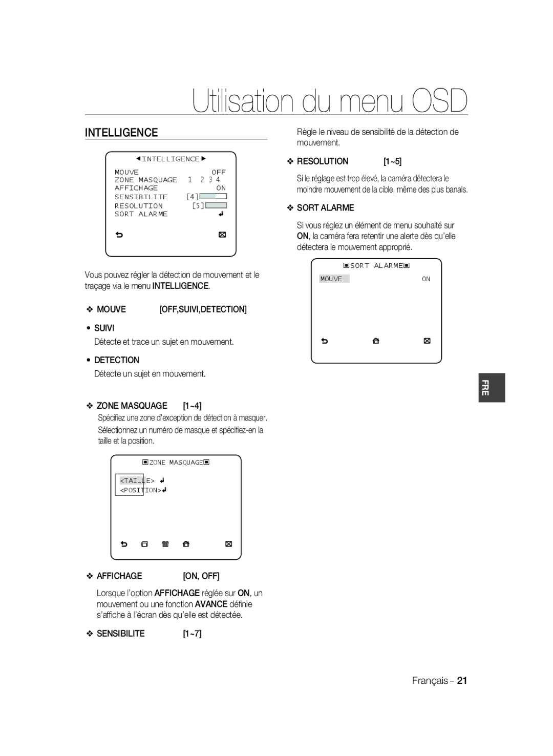 Samsung SCC-B1031P, SCC-B1331P, SCC-B1331BP, SCC-B1311P, SCC-B1031BP manual Intelligence 