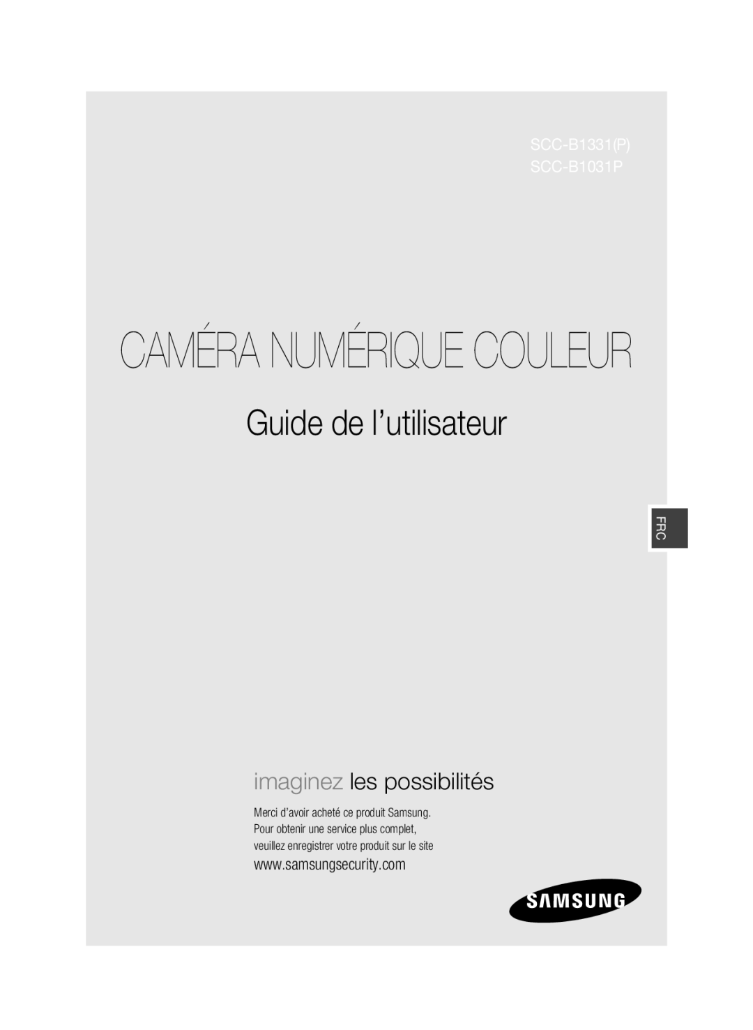 Samsung SCC-B1031P, SCC-B1331P, SCC-B1331BP, SCC-B1311P, SCC-B1031BP manual Caméra Numérique Couleur 