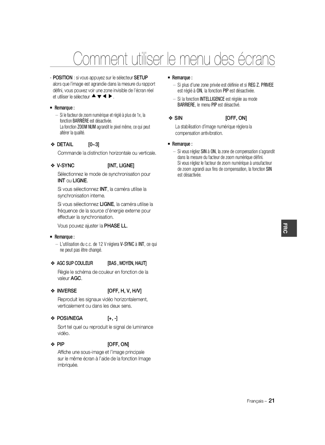 Samsung SCC-B1031P, SCC-B1331P, SCC-B1331BP, SCC-B1311P, SCC-B1031BP manual Inverse, Posi/Nega 