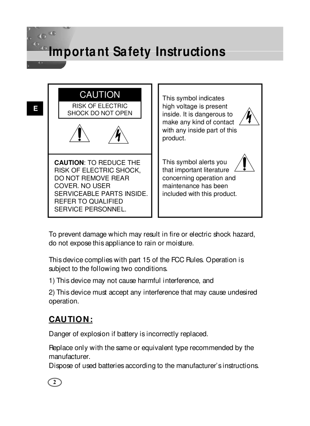 Samsung SCC-B1391P/SAU, SCC-B1091P/TRK, SCC-B1391P/TRK manual Important Safety Instructions 