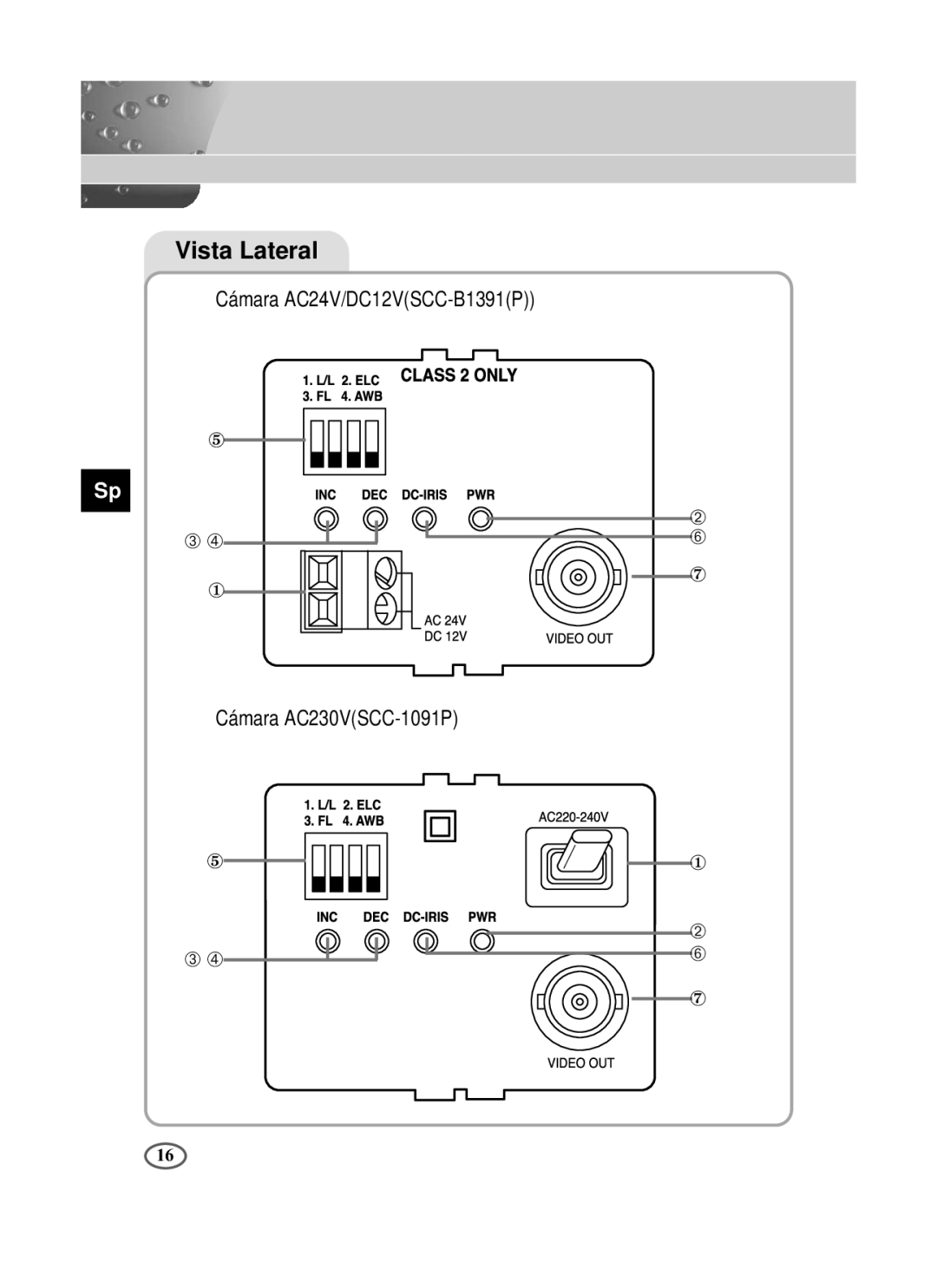 Samsung SCC-B1091P/TRK, SCC-B1391P/SAU, SCC-B1391P/TRK manual Cámara AC24V/DC12VSCC-B1391P 