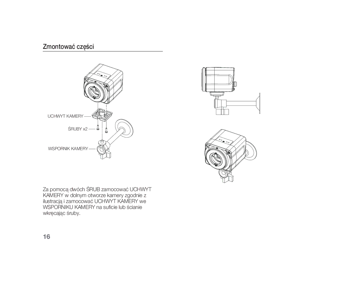 Samsung SCC-B1310P manual Zmontować części 