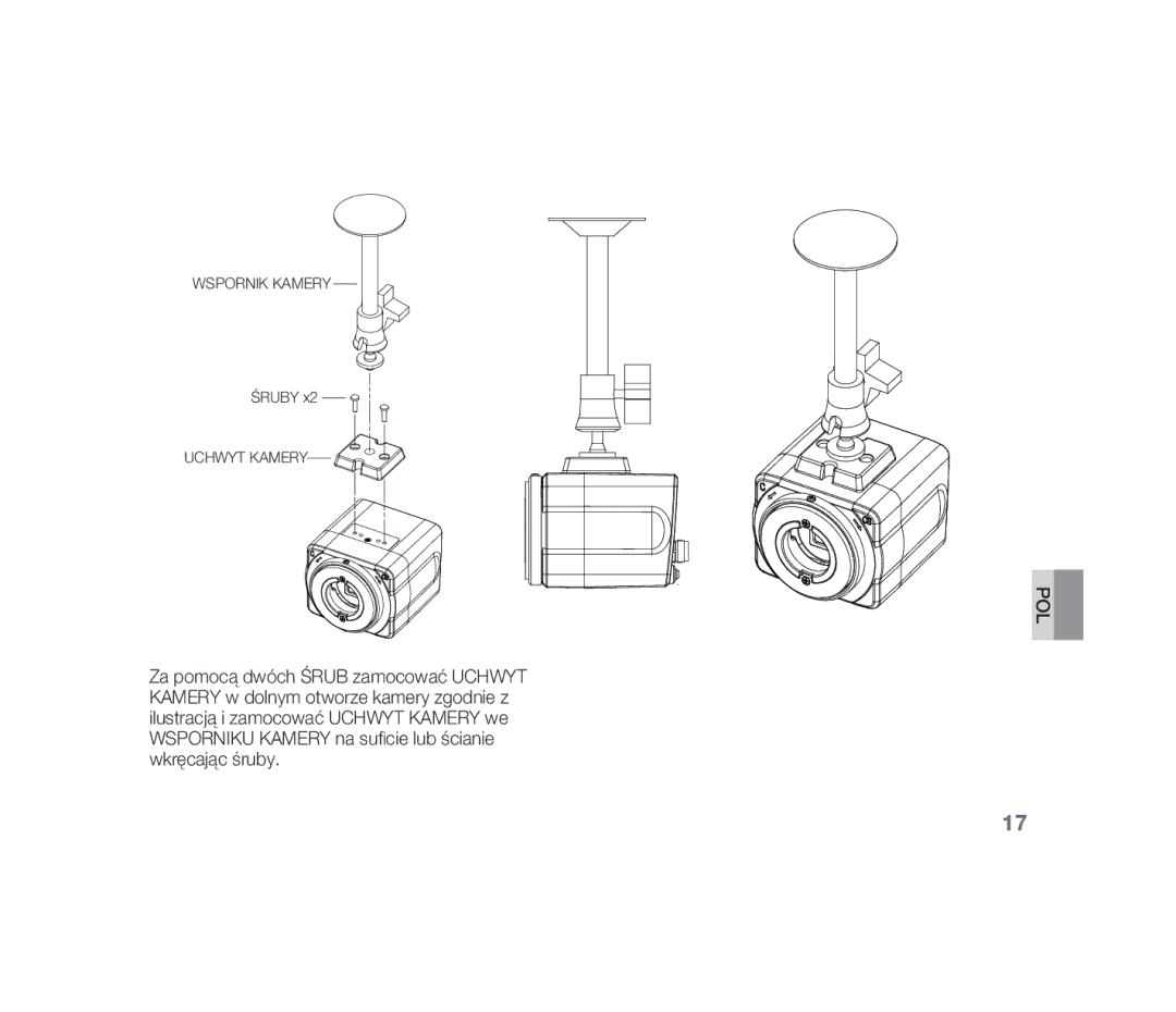 Samsung SCC-B1310P manual Uchwyt Kamery 