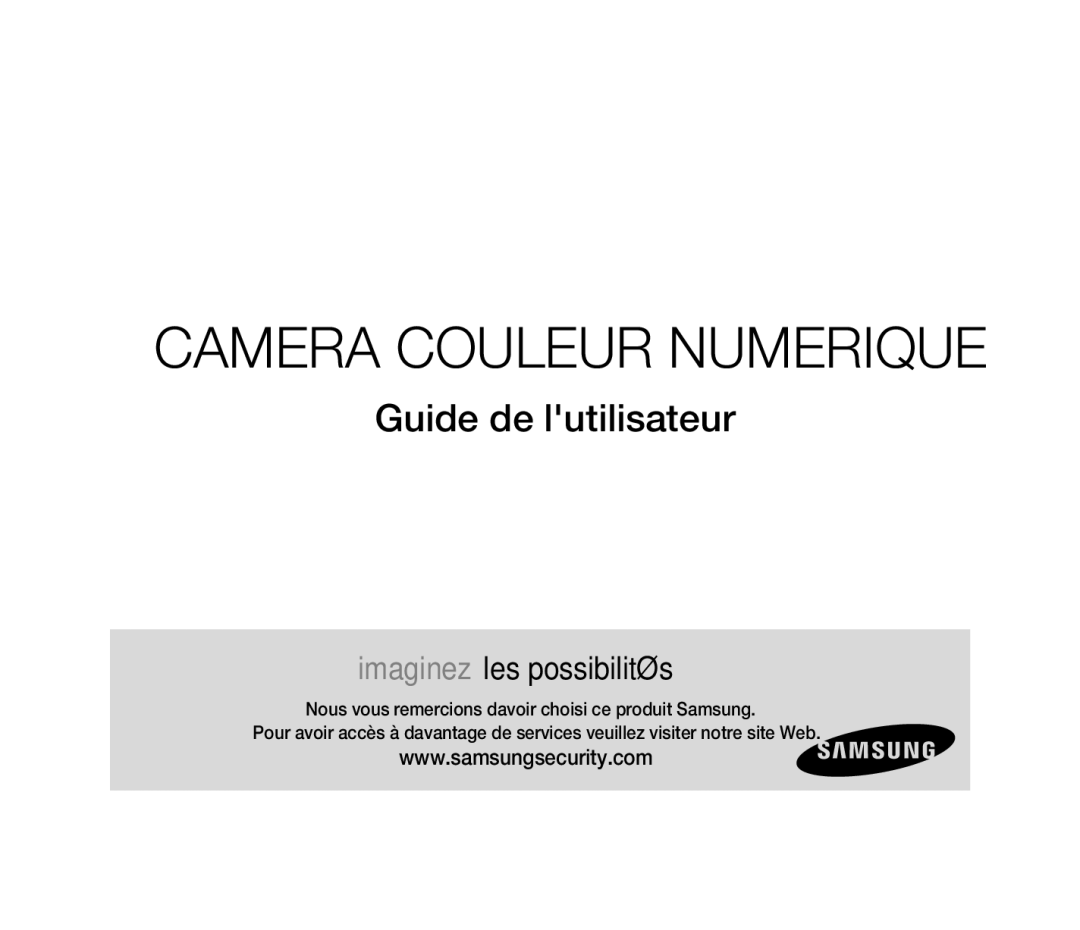 Samsung SCC-B1310P manual Camera Couleur Numerique 