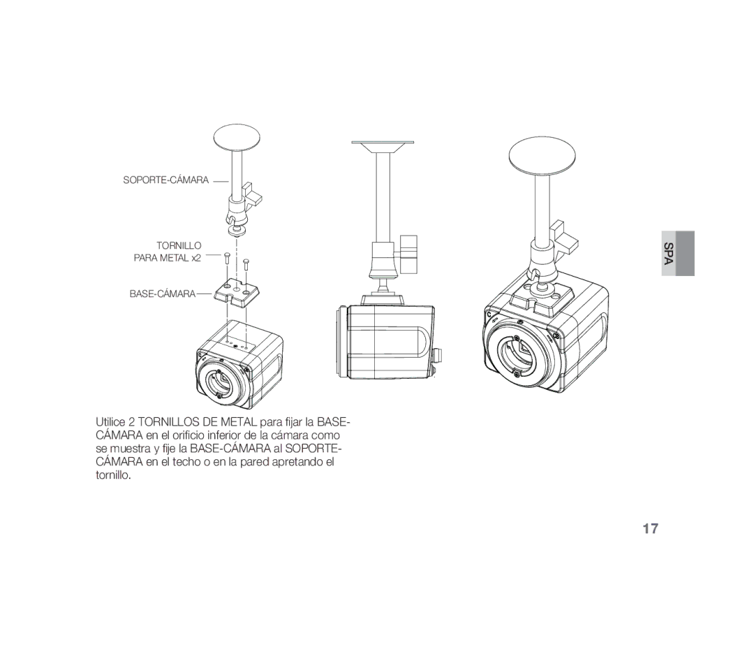 Samsung SCC-B1310P manual SOPORTE-CÁMARA Tornillo 