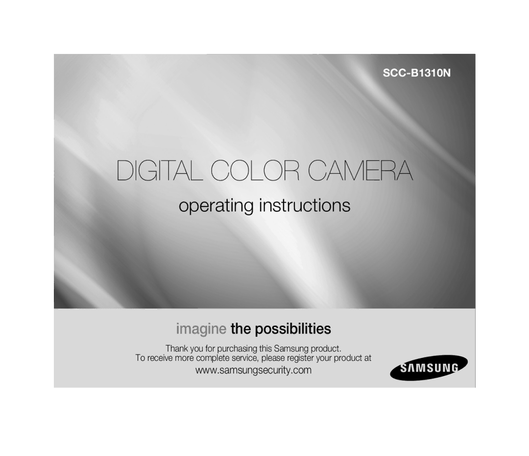 Samsung SCC-B1310P manual Digital Color Camera 