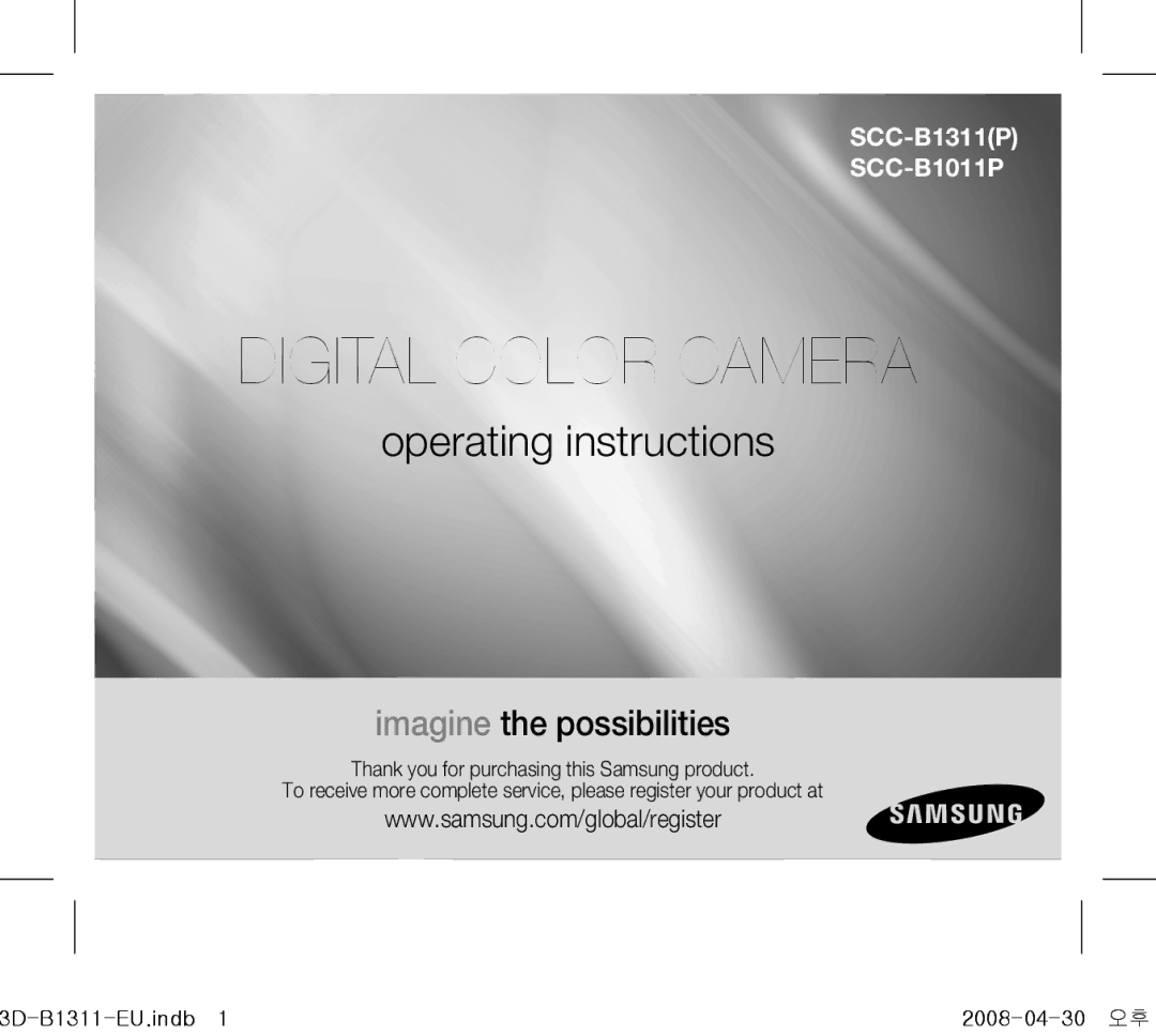 Samsung SCC-B1311(P) operating instructions Digital Color Camera 