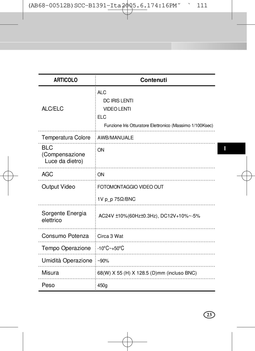 Samsung SCC-B1091P, SCC-B1391(P) user manual Elettrico 