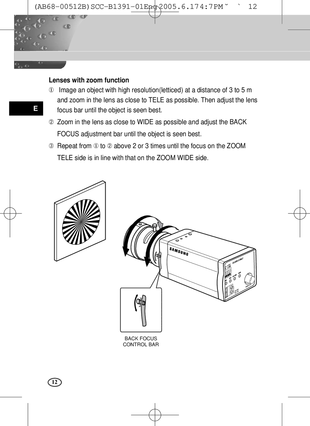 Samsung SCC-B1391(P), SCC-B1091P user manual Lenses with zoom function 