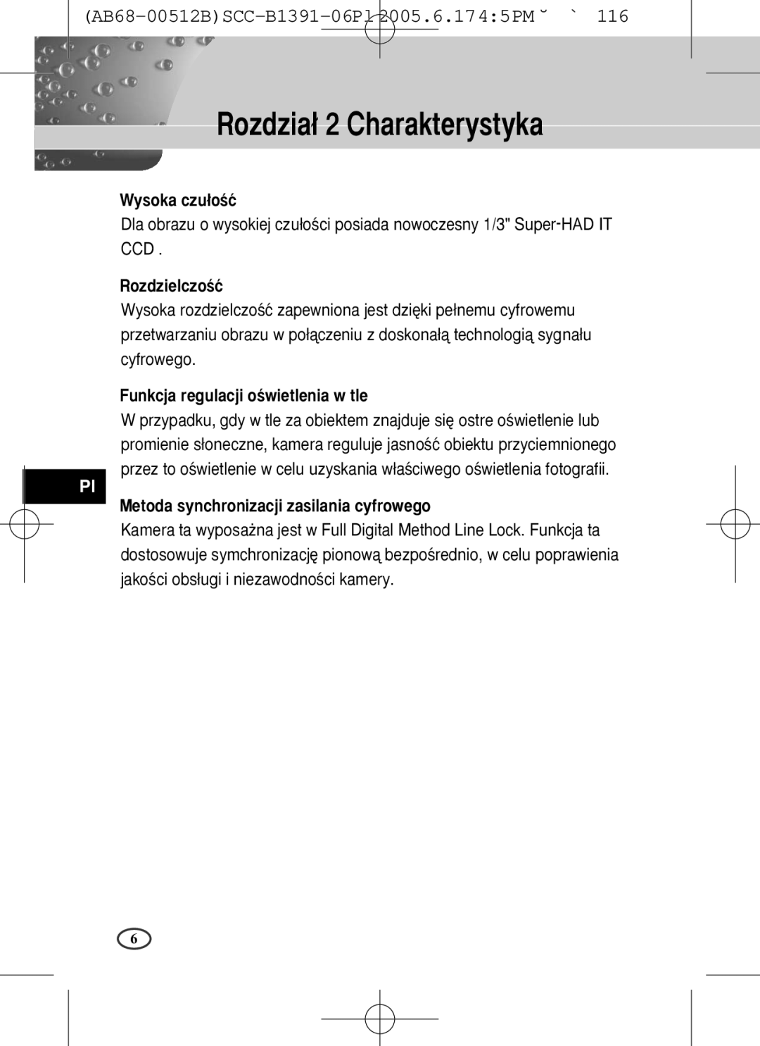 Samsung SCC-B1391(P), SCC-B1091P user manual Rozdzia∏ 2 Charakterystyka, RozdzielczoÊç 