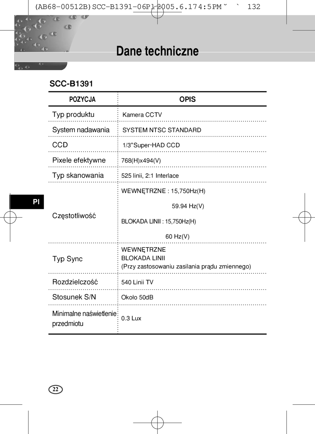 Samsung SCC-B1391(P), SCC-B1091P user manual 