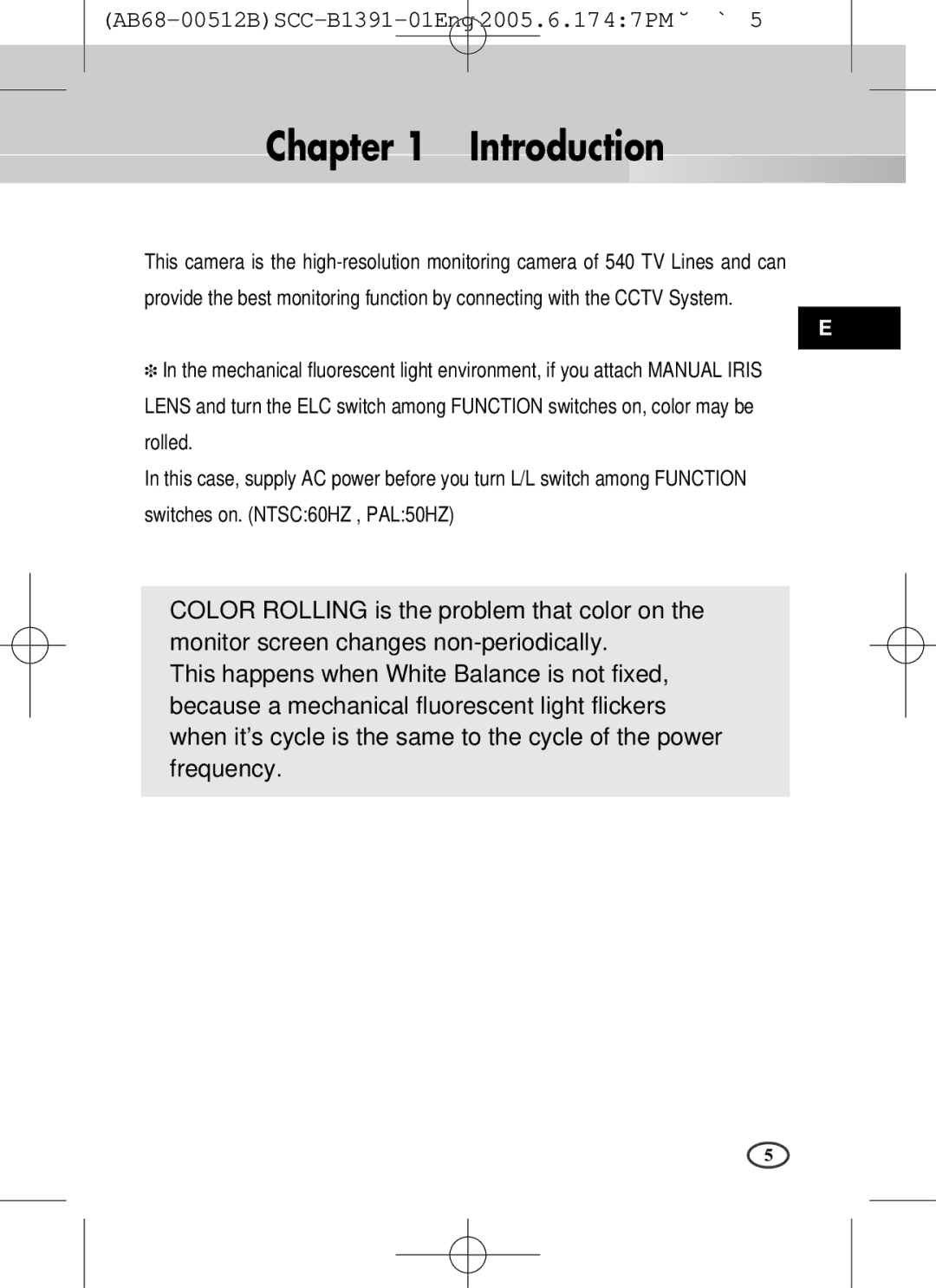 Samsung SCC-B1091P, SCC-B1391(P) user manual Introduction, Rolled 