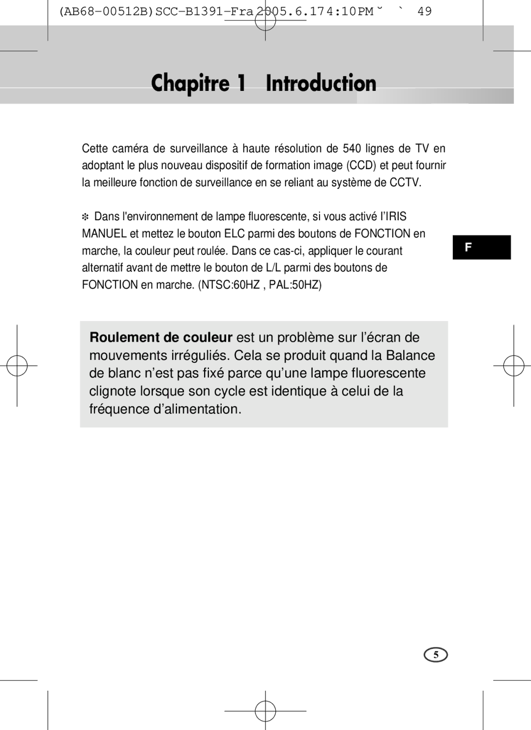 Samsung SCC-B1091P, SCC-B1391(P) user manual Chapitre 1 Introduction 