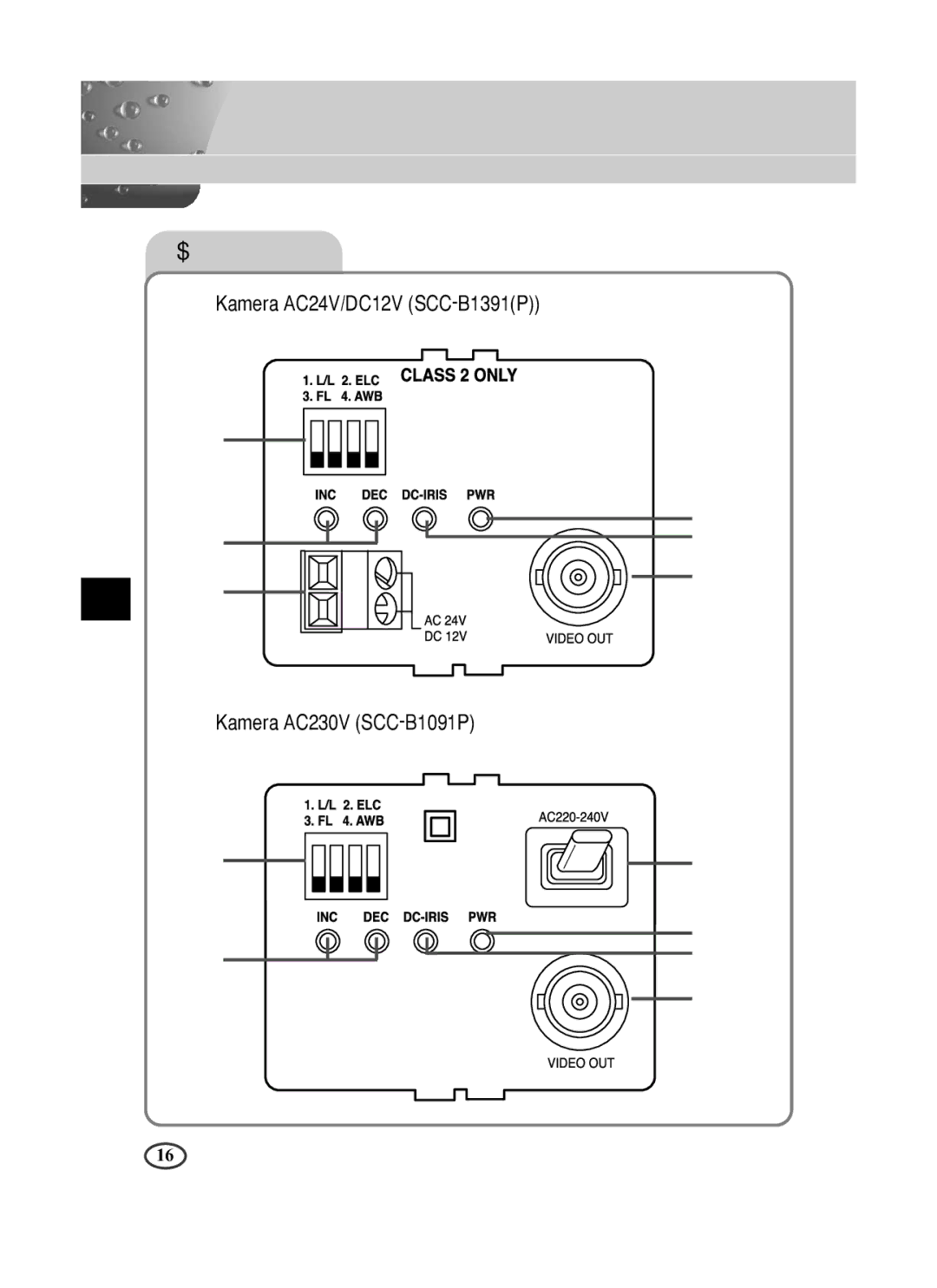 Samsung SCC-B1391P manual Widok z ty∏u 