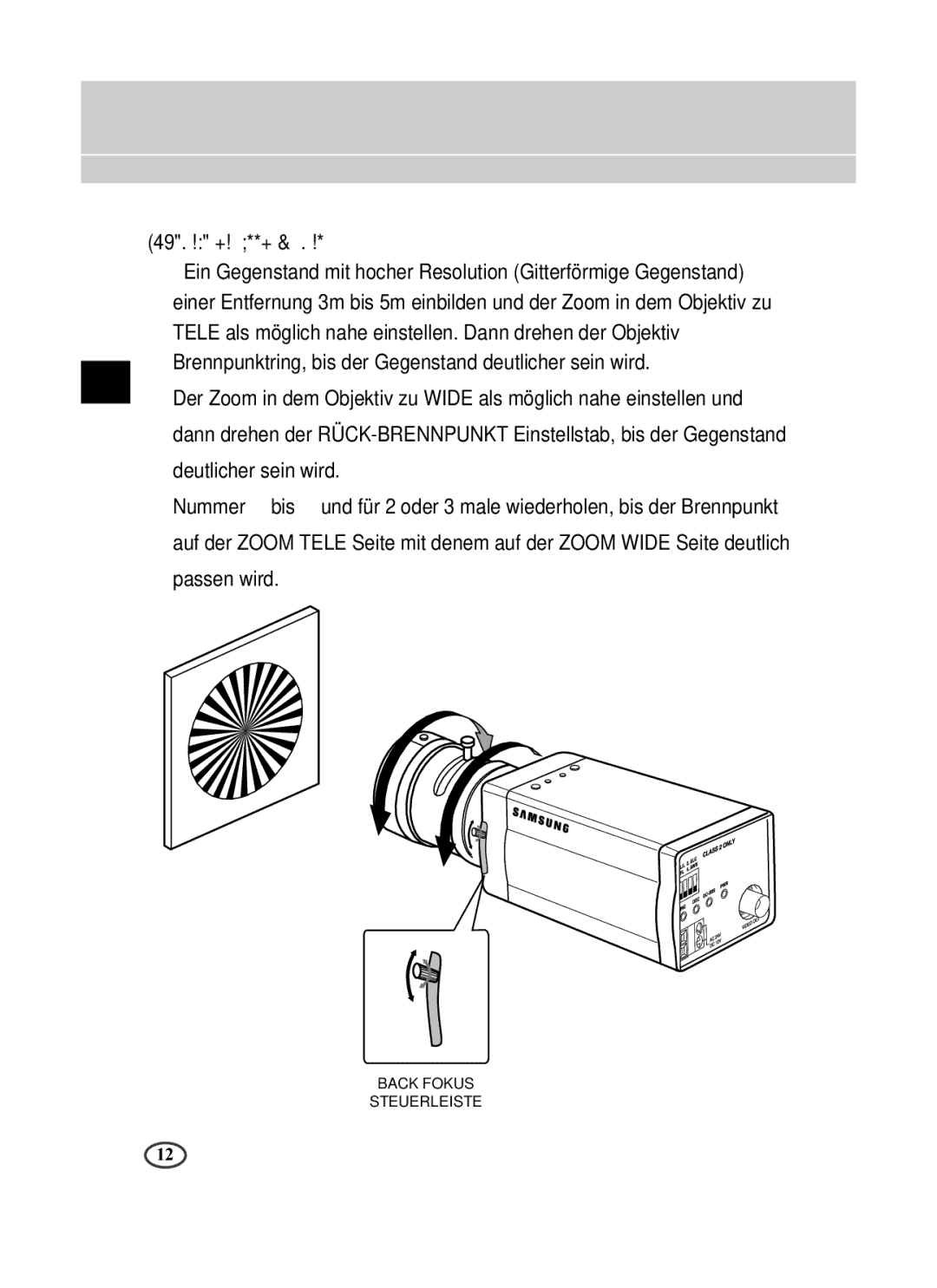 Samsung SCC-B1391P manual Objektive mit Zoom Funktion 