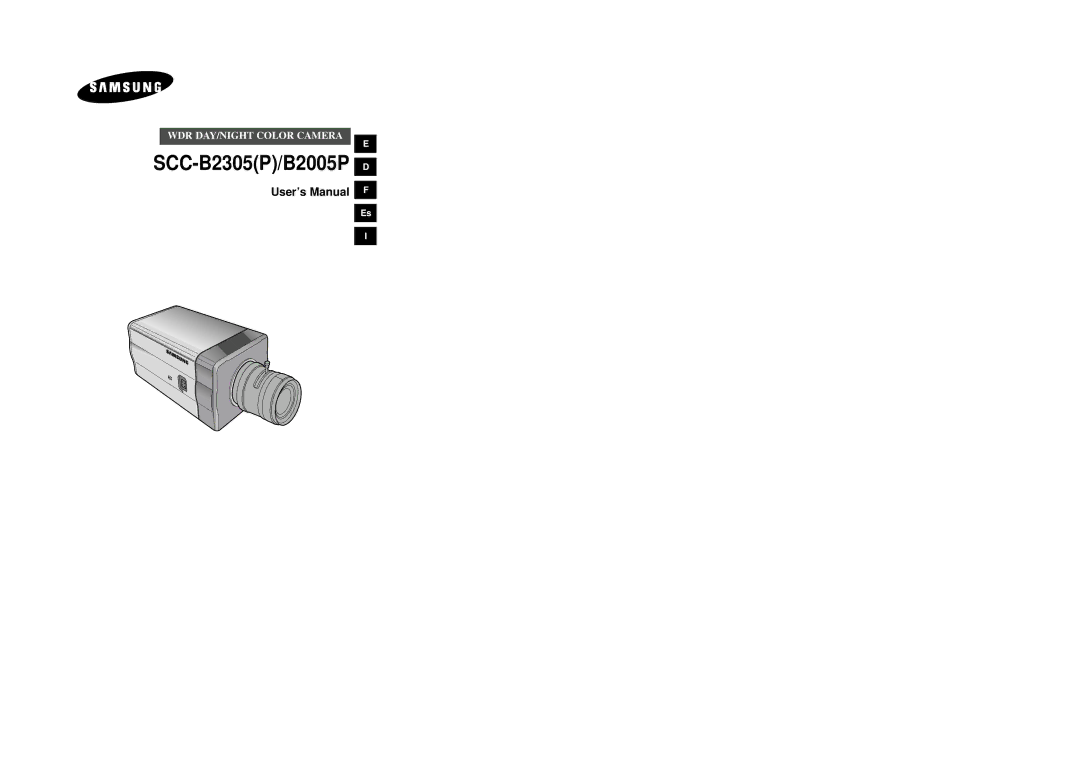 Samsung SCC-B2005P/TRK manual SCC-B2305P/B2005PD 