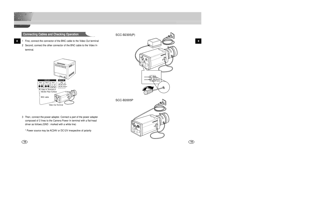 Samsung SCC-B2305P, SCC-B2005P/TRK manual 