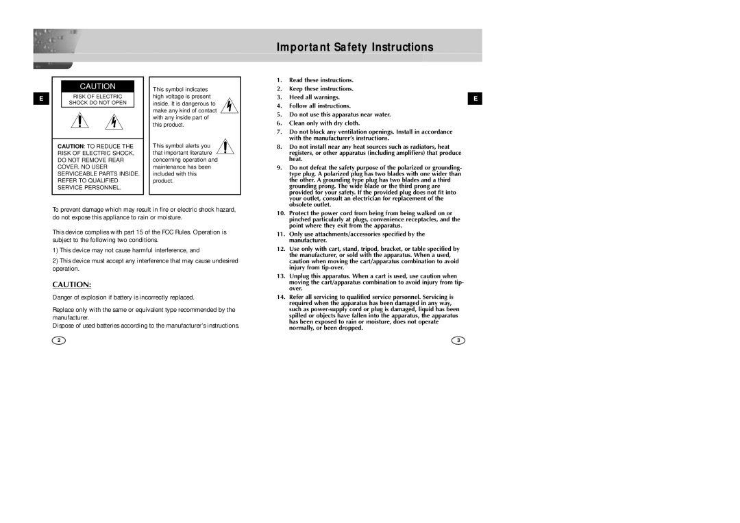 Samsung SCC-B2007P manual Risk of Electric Shock do not Open, COVER. no User 