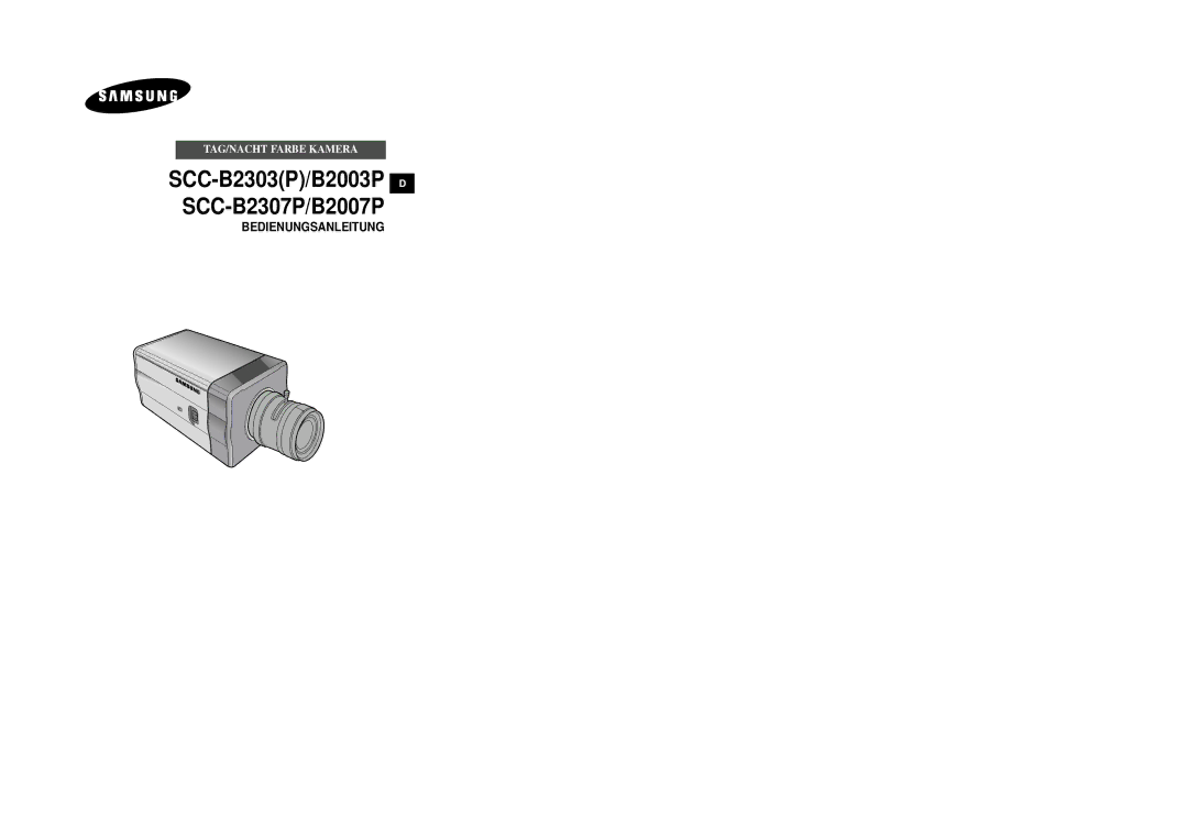 Samsung SCC-B2007P manual SCC-B2303P/B2003PD SCC-B2307P/B2007P, Bedienungsanleitung 