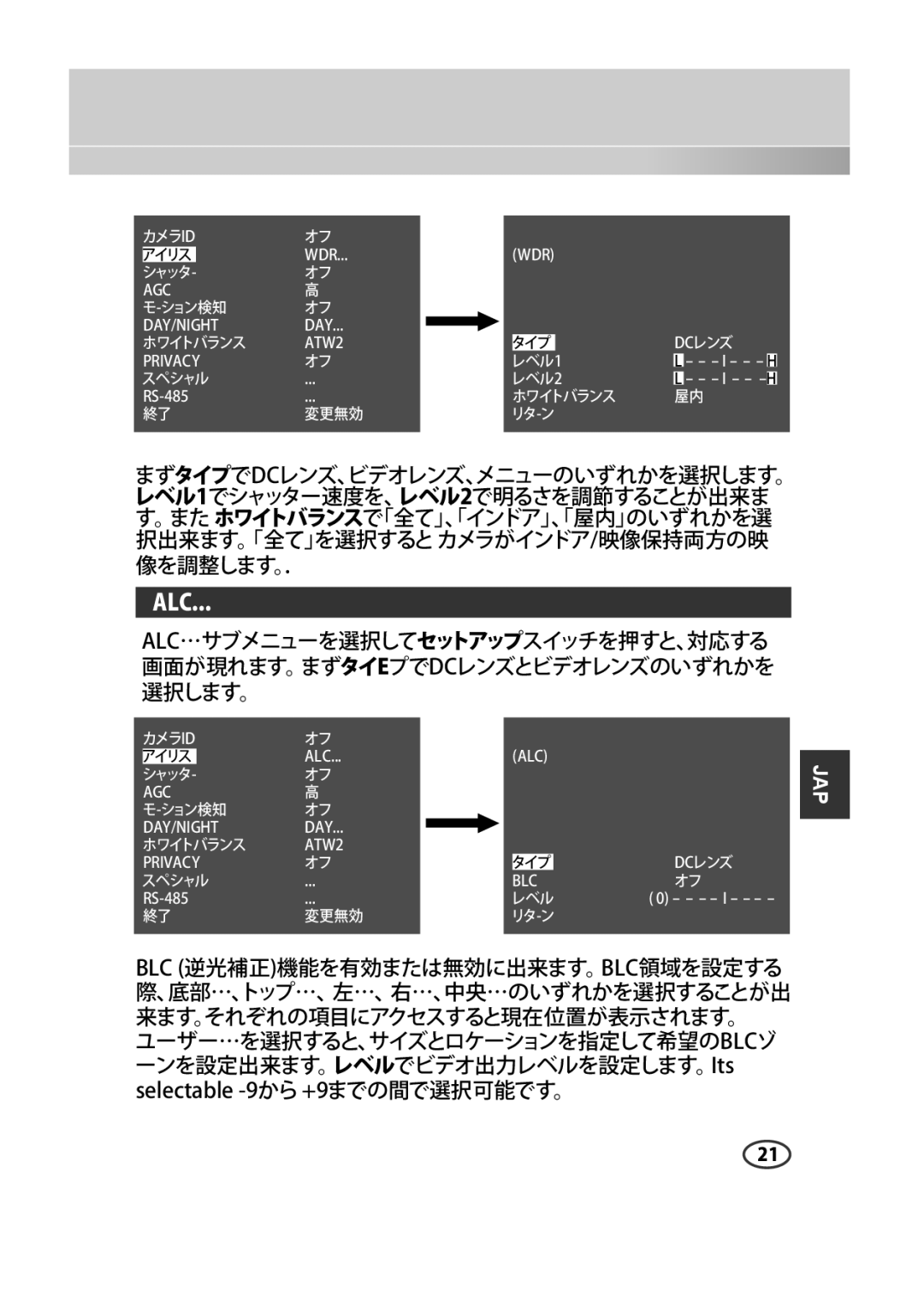 Samsung SCC-B2315P, SCC-B2015P manual カメラid アイリス 