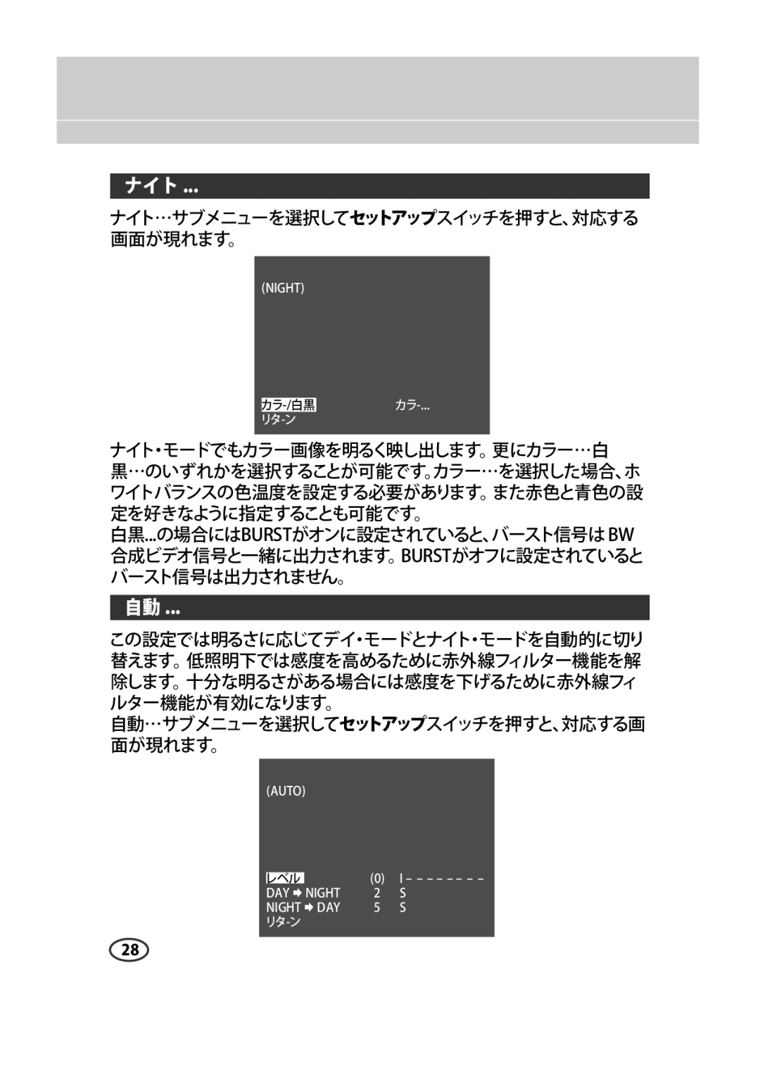 Samsung SCC-B2015P, SCC-B2315P manual ナイト 