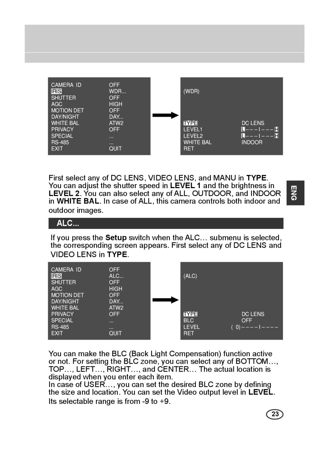 Samsung SCC-B2315P, SCC-B2015P manual Alc 